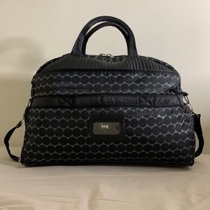 Lug Black and Grey Circle Geometric Pattern Large Luggage Weekender Bag (EUC)